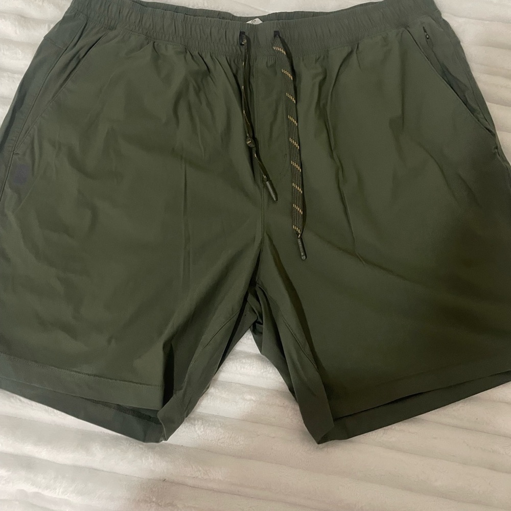 RHONE Olive Green Performance Drawstring Shorts - image 2